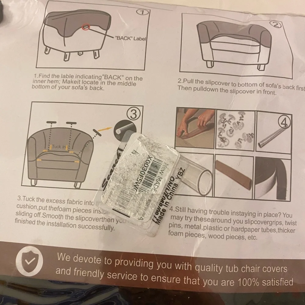 Tub Chair Slip Black